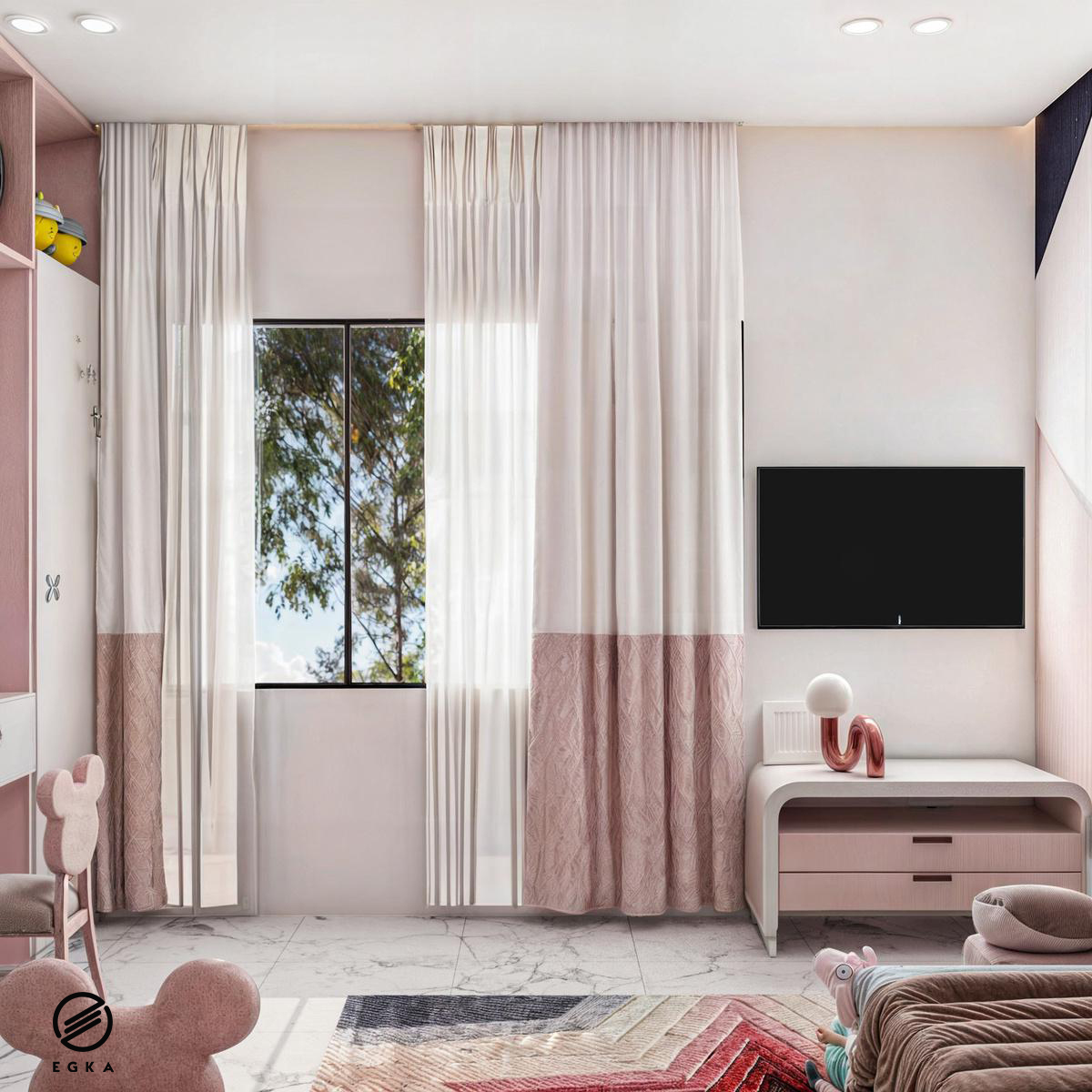 تصميم غرف اطفال ( بنات )